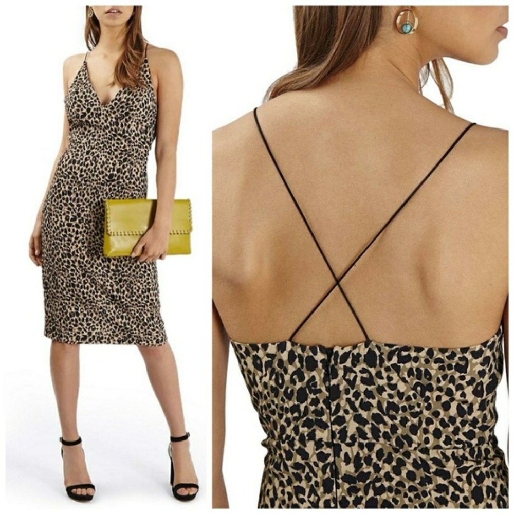 Topshop Leopard Print Bodycon Dress